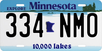 MN license plate 334NMO