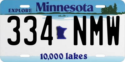 MN license plate 334NMW