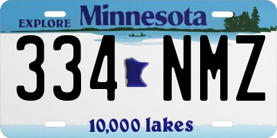MN license plate 334NMZ