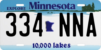 MN license plate 334NNA