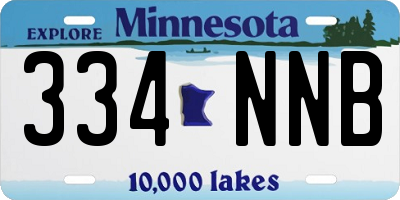 MN license plate 334NNB