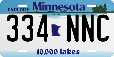 MN license plate 334NNC
