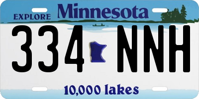 MN license plate 334NNH