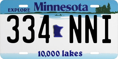 MN license plate 334NNI
