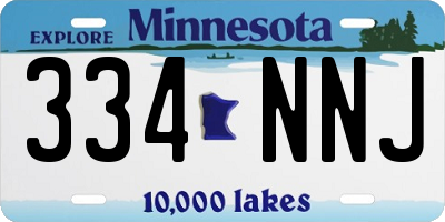 MN license plate 334NNJ