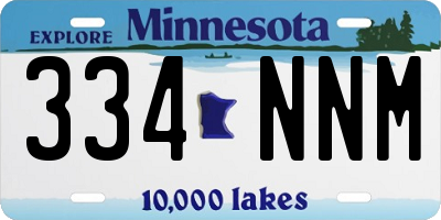 MN license plate 334NNM