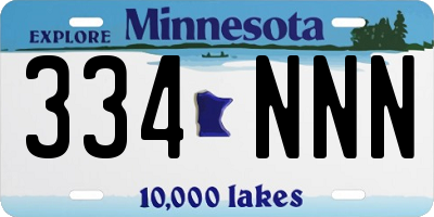 MN license plate 334NNN