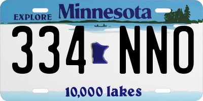 MN license plate 334NNO