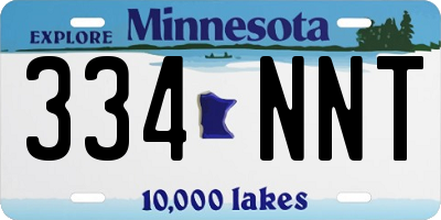 MN license plate 334NNT