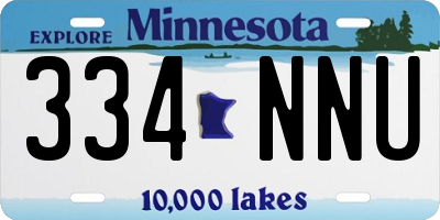 MN license plate 334NNU