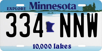 MN license plate 334NNW