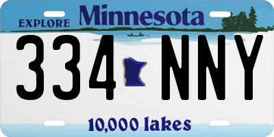 MN license plate 334NNY