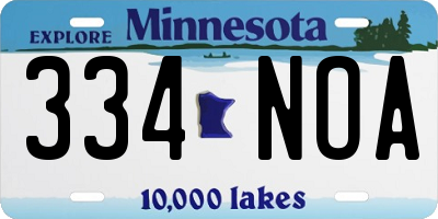 MN license plate 334NOA