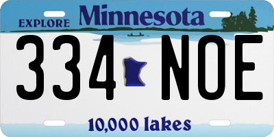 MN license plate 334NOE