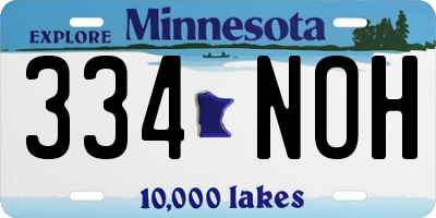 MN license plate 334NOH