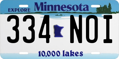 MN license plate 334NOI