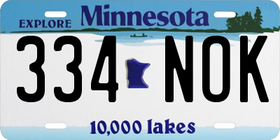 MN license plate 334NOK