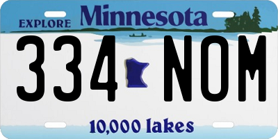 MN license plate 334NOM