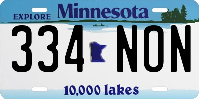 MN license plate 334NON
