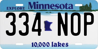 MN license plate 334NOP
