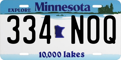 MN license plate 334NOQ