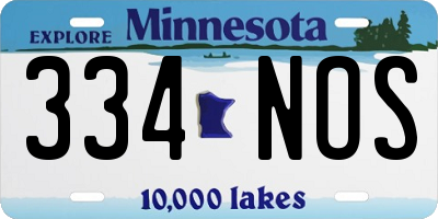 MN license plate 334NOS