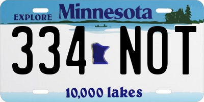 MN license plate 334NOT