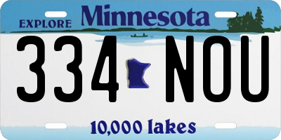 MN license plate 334NOU
