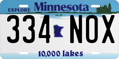 MN license plate 334NOX