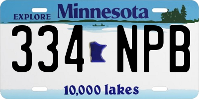 MN license plate 334NPB