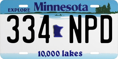 MN license plate 334NPD
