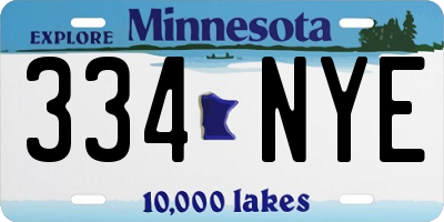 MN license plate 334NYE
