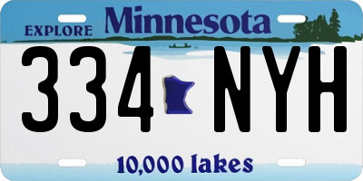 MN license plate 334NYH