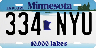 MN license plate 334NYU