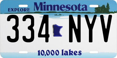 MN license plate 334NYV