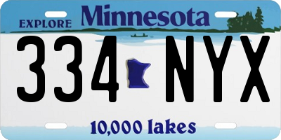MN license plate 334NYX