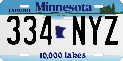 MN license plate 334NYZ