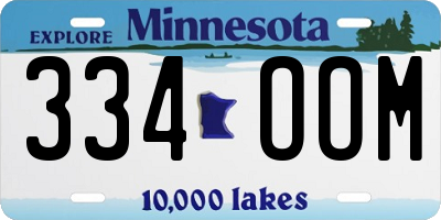 MN license plate 334OOM