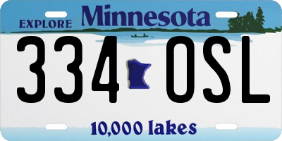 MN license plate 334OSL