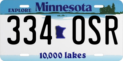MN license plate 334OSR
