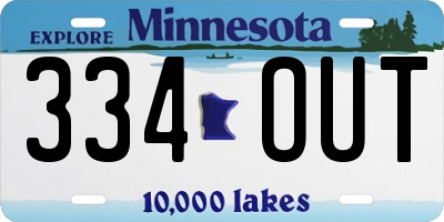 MN license plate 334OUT