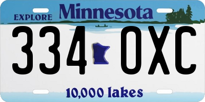 MN license plate 334OXC
