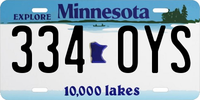 MN license plate 334OYS