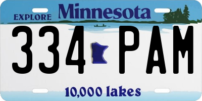 MN license plate 334PAM