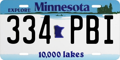 MN license plate 334PBI
