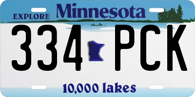 MN license plate 334PCK