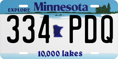 MN license plate 334PDQ