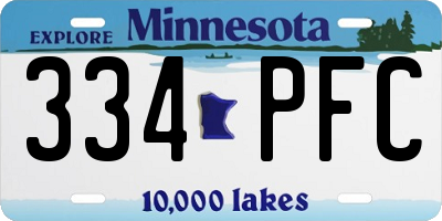 MN license plate 334PFC