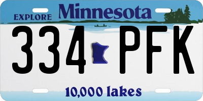 MN license plate 334PFK