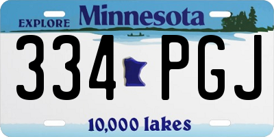 MN license plate 334PGJ